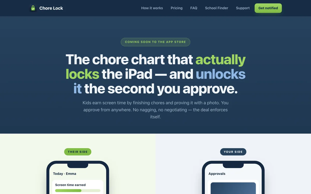 Screenshot of getchorelock.com